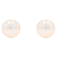 Boucles d'oreilles or jaune perles de culture - 14k perles percées