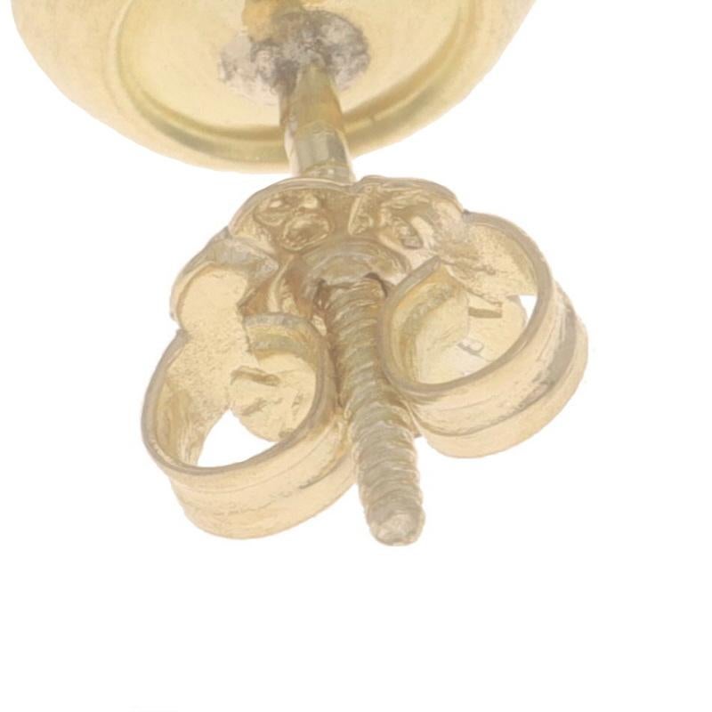 De las mujeres Pendientes de Oro Amarillo con Perla Cultivada - 18k Grabados Perforados Atornillados en venta