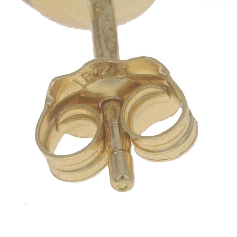 Bead Yellow Gold Cultured Pearl Stud Earrings - 18k Tahitian For Sale