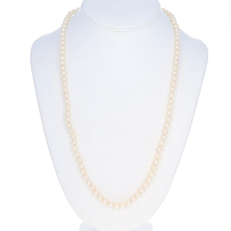 Perle Collier de perles de culture en or jaune 24 1/4