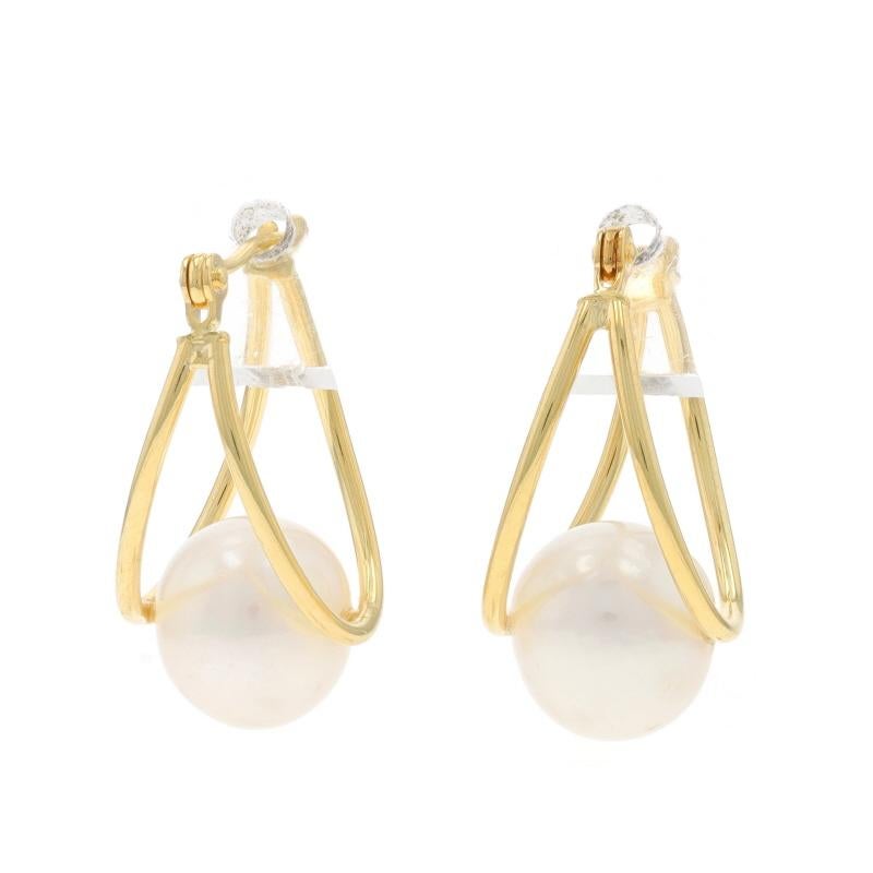 Metal Content: 14k Yellow Gold

Stone Information

Cultured Pearls

Style: Split Hoop

Measurements

Tall: 25/32