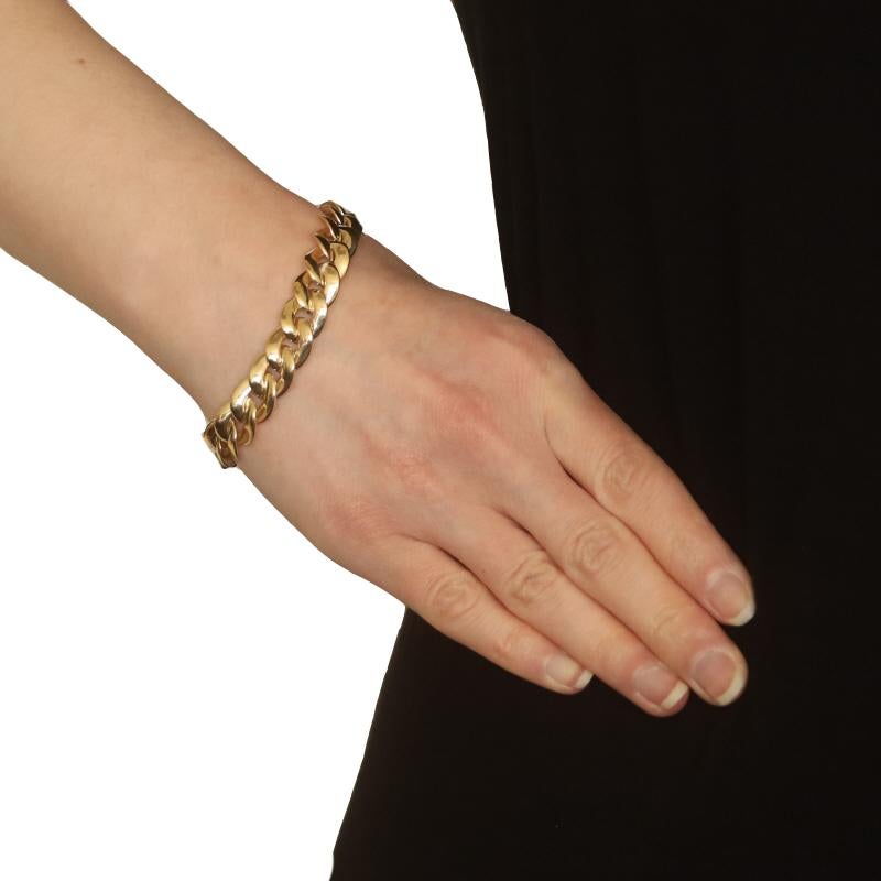 Yellow Gold Curb Chain Bracelet 7 1/4