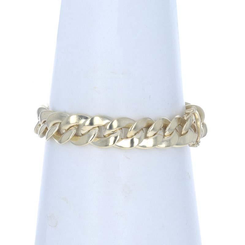 Women's or Men's Yellow Gold Curb Chain Bracelet 7 1/4