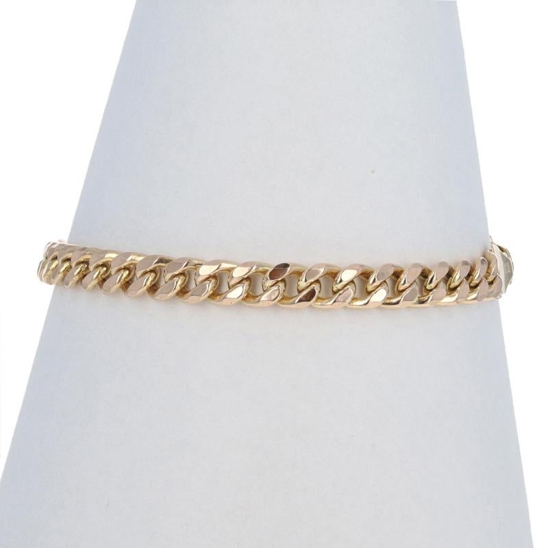 Yellow Gold Curb Chain Men's Bracelet 8 1/4