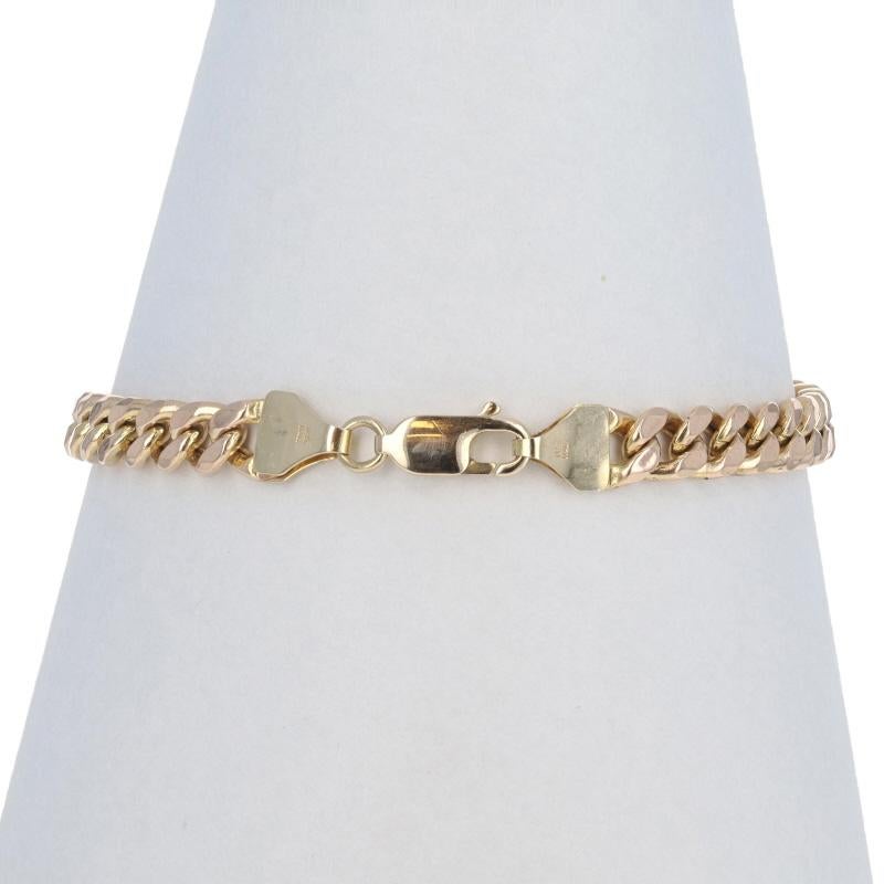 Yellow Gold Curb Chain Men's Bracelet 8 1/4