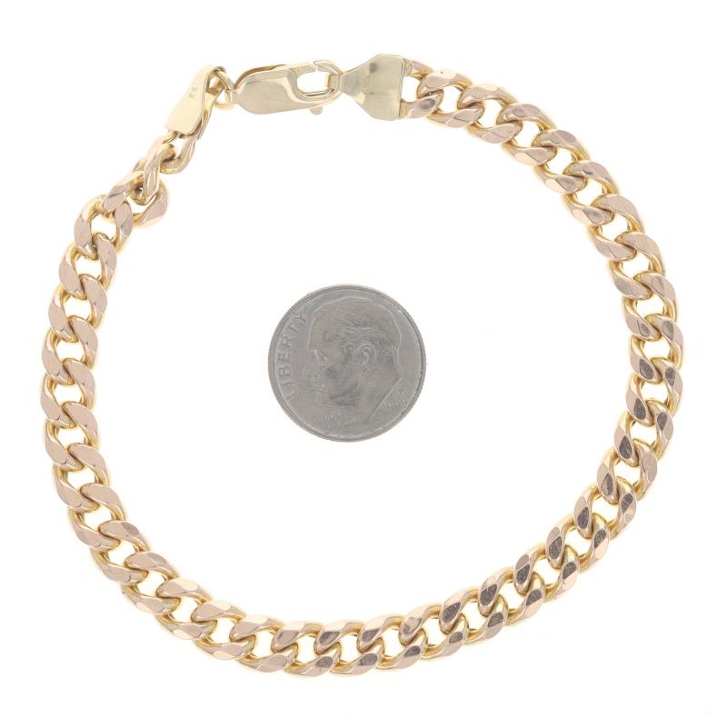 Yellow Gold Curb Chain Men's Bracelet 8 1/4