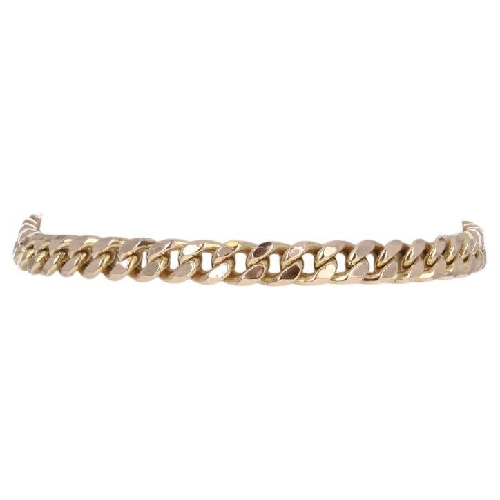 Yellow Gold Curb Chain Men's Bracelet 8 1/4" - 14k