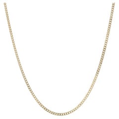 Yellow Gold Curb Chain Necklace 17 3/4" - 18k
