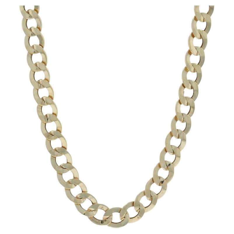 Collar unisex de cadena de bordillo de oro amarillo 22" - 10k