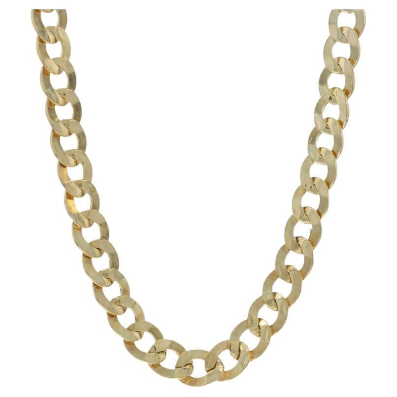 Collar unisex de cadena de bordillo de oro amarillo 22" - 10k en venta