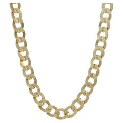 Collar unisex de cadena de bordillo de oro amarillo 22" - 10k