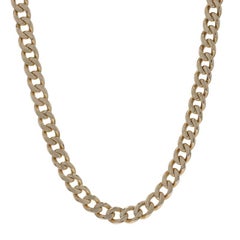 Yellow Gold Curb Chain Unisex Necklace 23 1/2" - 14k