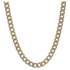 Yellow Gold Curb Chain Unisex Necklace 23 1/2" - 14k