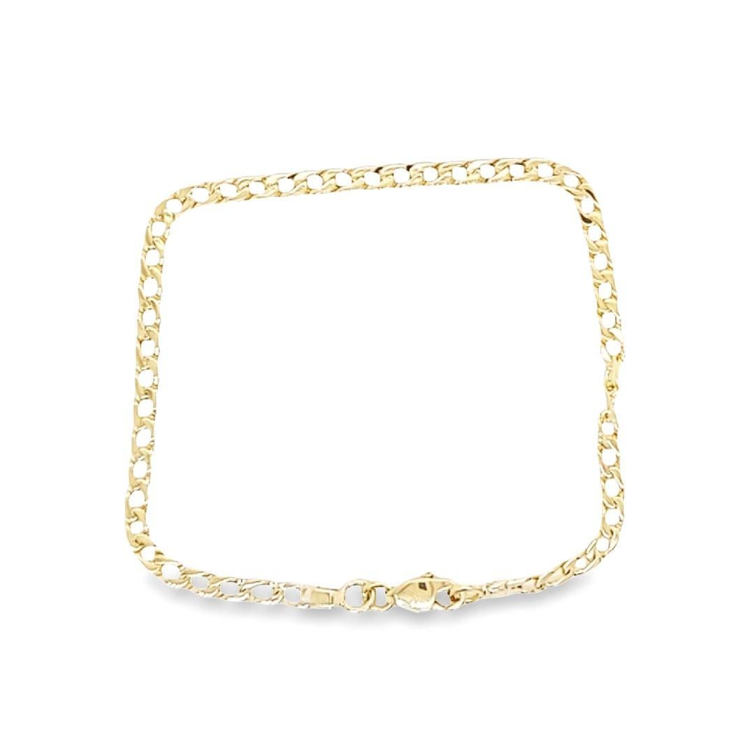 Yellow Gold Curb Link Bracelet In Good Condition For Sale In Coral Gables, FL