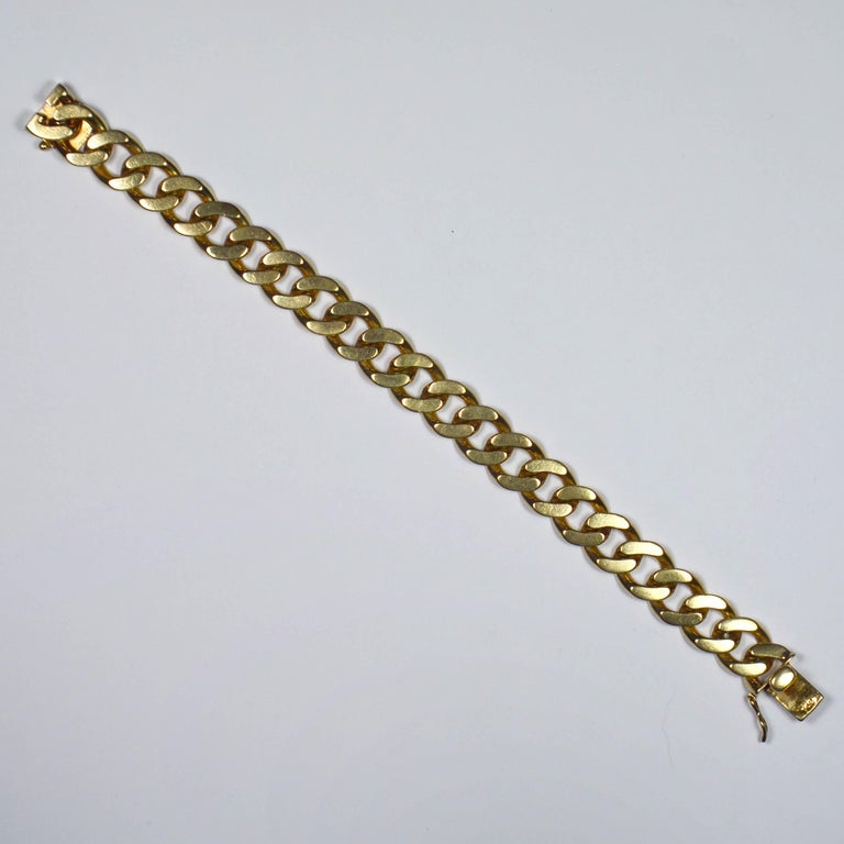 Yellow Gold Curb Link Chain Bracelet at 1stDibs