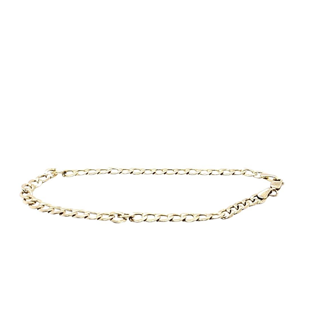 Women's or Men's Yellow Gold Curb Link Chain Bracelet For Sale