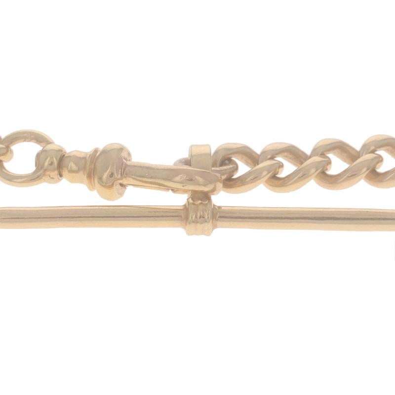 Women's Yellow Gold Curb Pocket Watch Chain - 14k For Sale