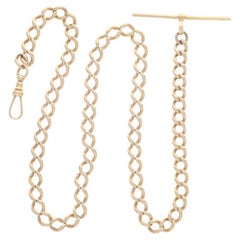 Gelbgold Curb Taschenuhrkette - 14k