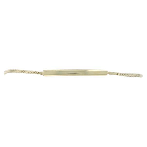 Yellow Gold Curved Bar Identification Bracelet 7" - 14k ID en venta