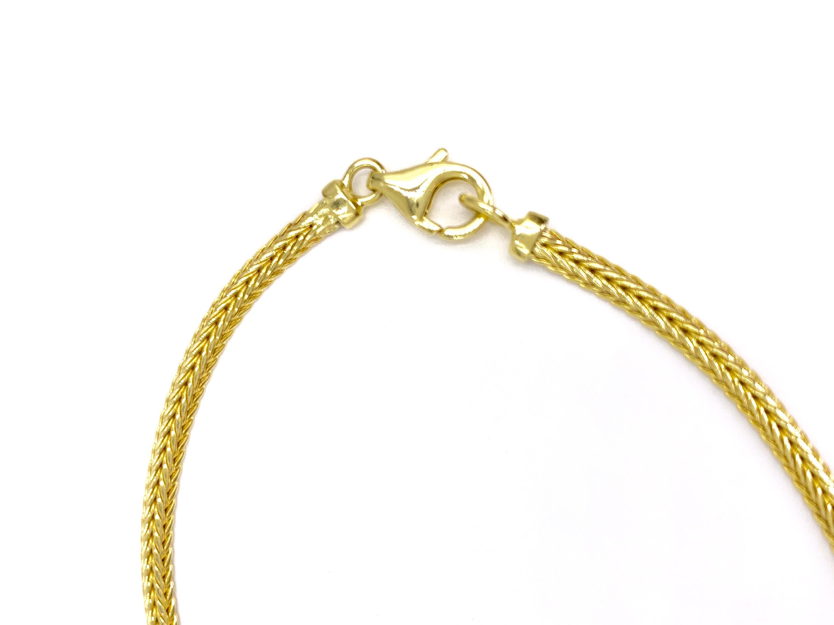 Yellow Gold Curved Diamond Plate Necklace For Sale 1