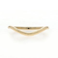 Yellow Gold Curved Enhancer Wedding Band - 14k Guard Ring