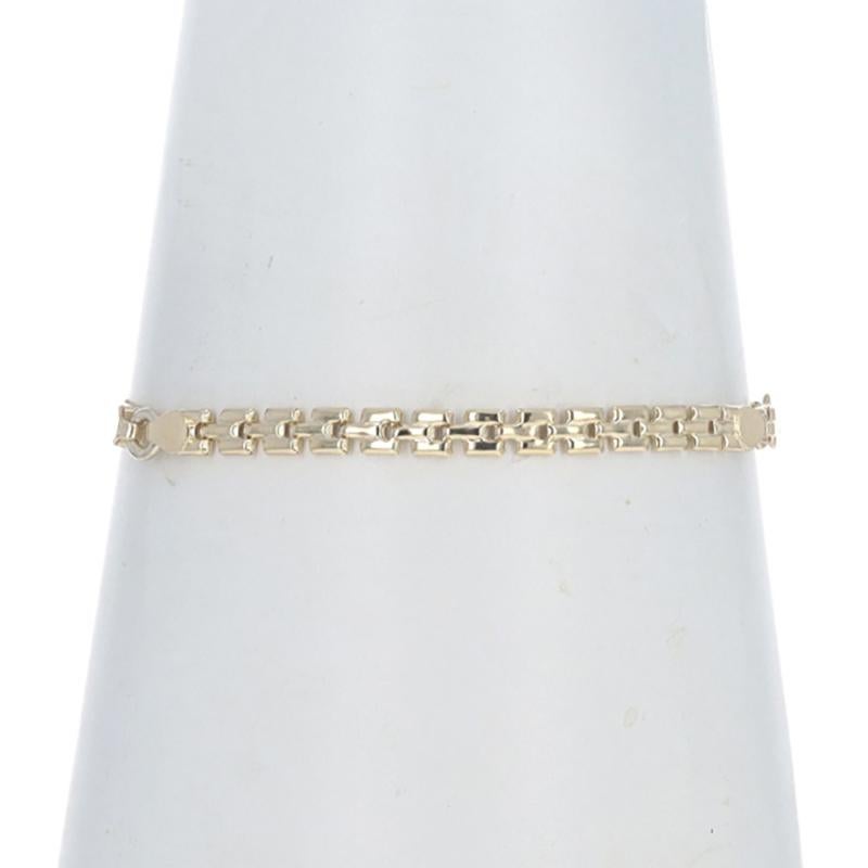 Bracciale a barra d'identificazione curva in oro giallo 7