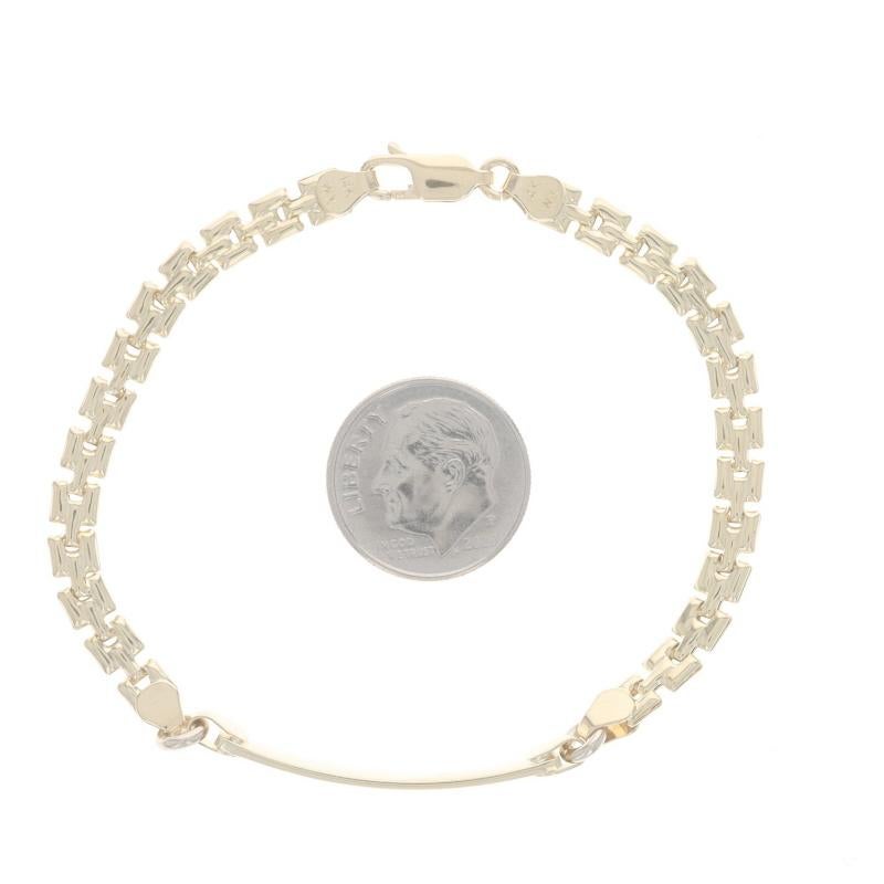 Bracciale a barra d'identificazione curva in oro giallo 7