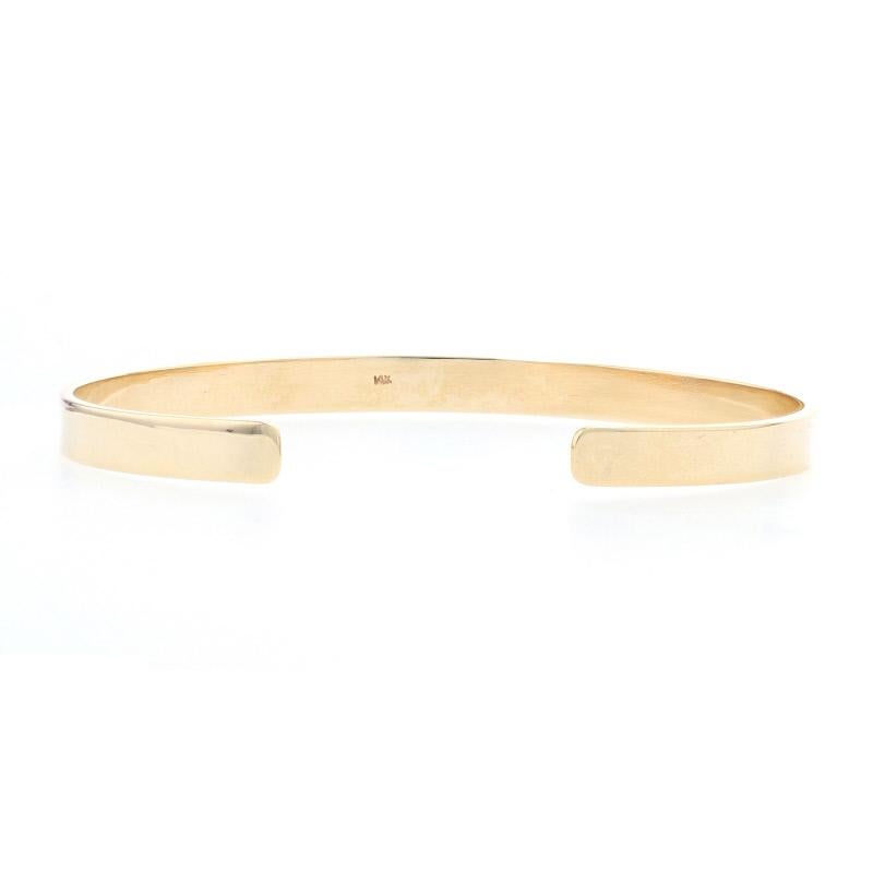 Yellow Gold Custom Oval Cuff Bracelet, 14 Karat Women's Gift In New Condition In Greensboro, NC