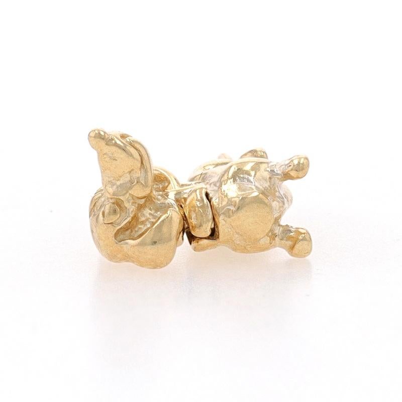 Yellow Gold Dachshund Dog Charm - 14k Pet Canine Head Moves In Excellent Condition For Sale In Greensboro, NC