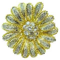 Vintage Yellow Gold Daisy Ring