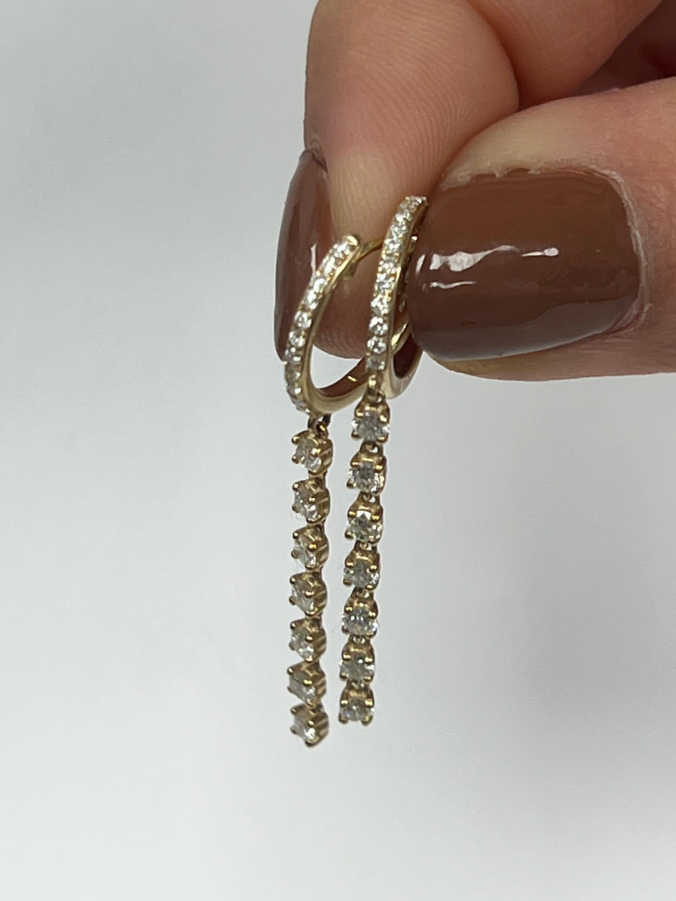 Modern Yellow Gold Dangle Earrings For Sale