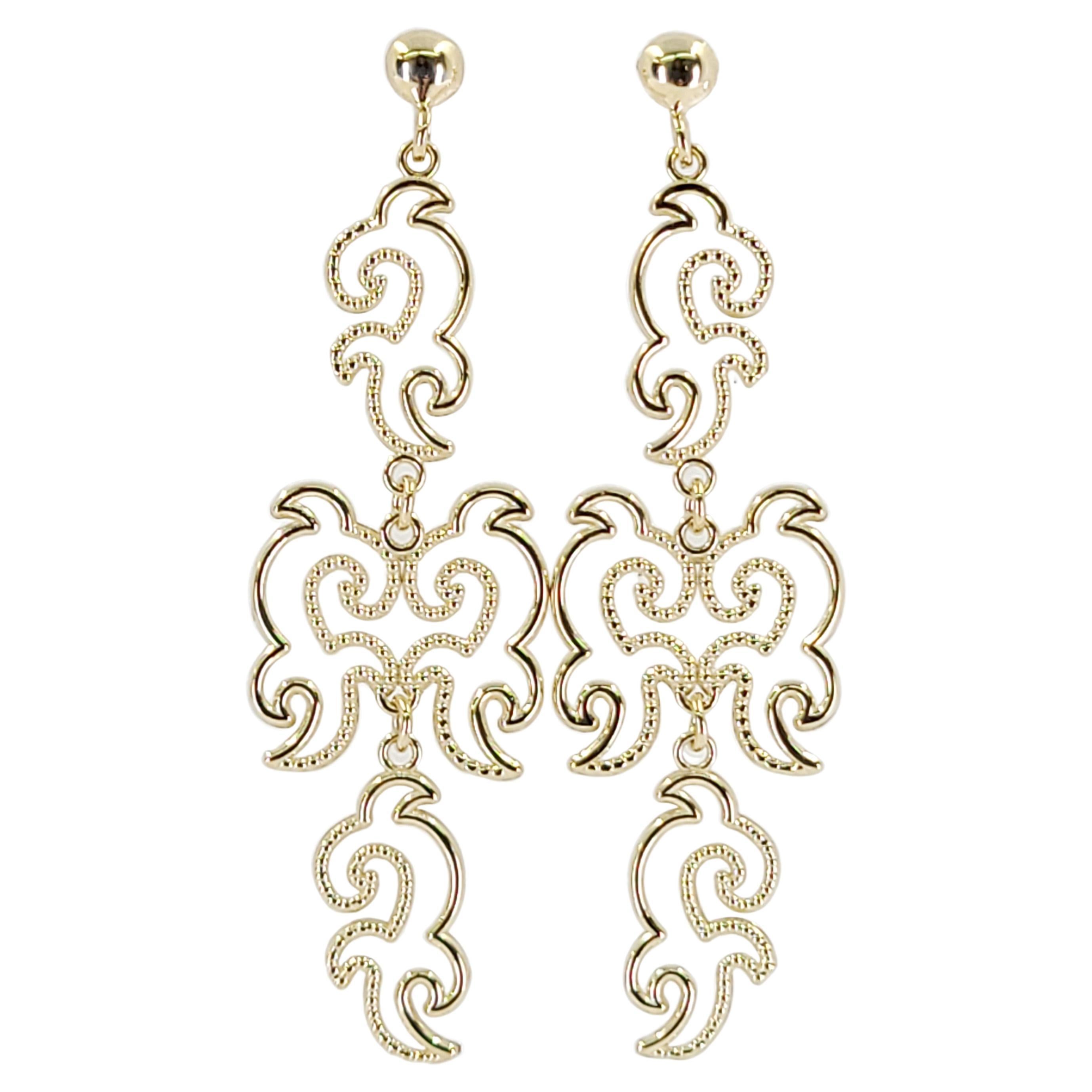 Beautiful Gold Dangle Earrings at 1stDibs gold jhale design image