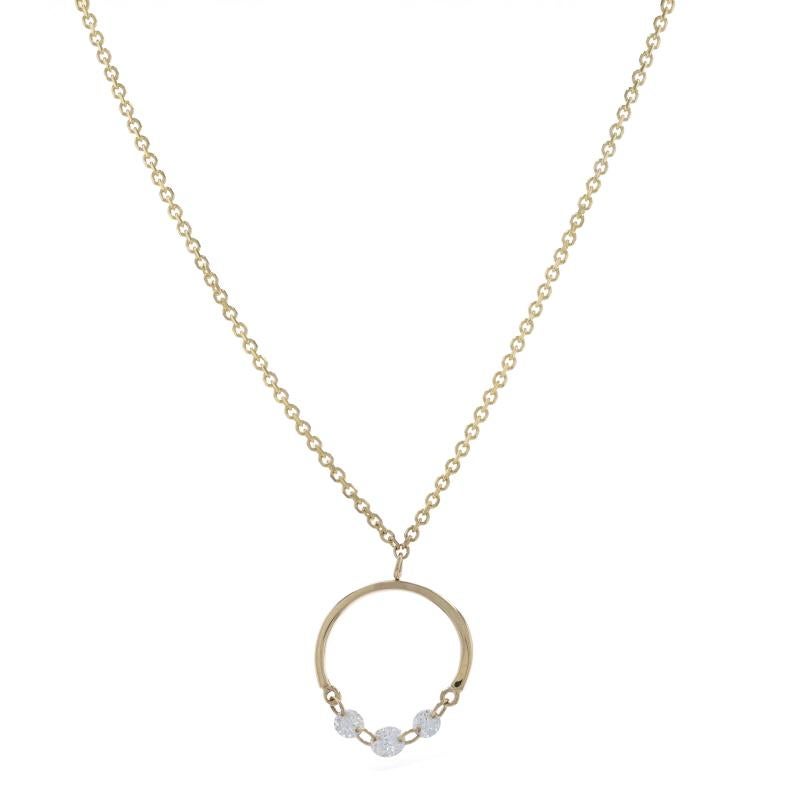 Contenuto del metallo: Oro giallo 14k    

Informazioni sulla pietra: 
Diamante naturale
Carati totali: .18ctw
Taglio: Rotondo brillante
Colore: G 
Chiarezza: VS1 - VS2

Stile della catena: Cavo con taglio a diamante
Tipo di chiusura: The Claw,