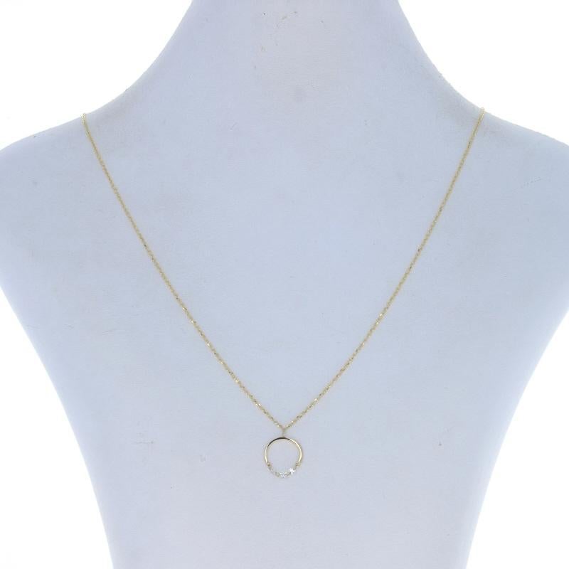 Taglio rotondo Collana Dashing Diamond Half Circle in oro giallo - 14k Round .18ctw Regolabile in vendita