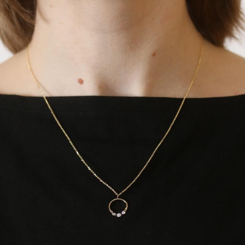 Collana Dashing Diamond Half Circle in oro giallo - 14k Round .18ctw Regolabile In condizioni Nuovo in vendita a Greensboro, NC