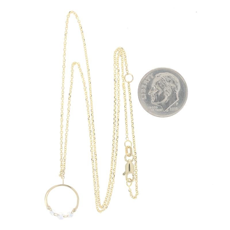 Donna Collana Dashing Diamond Half Circle in oro giallo - 14k Round .18ctw Regolabile in vendita