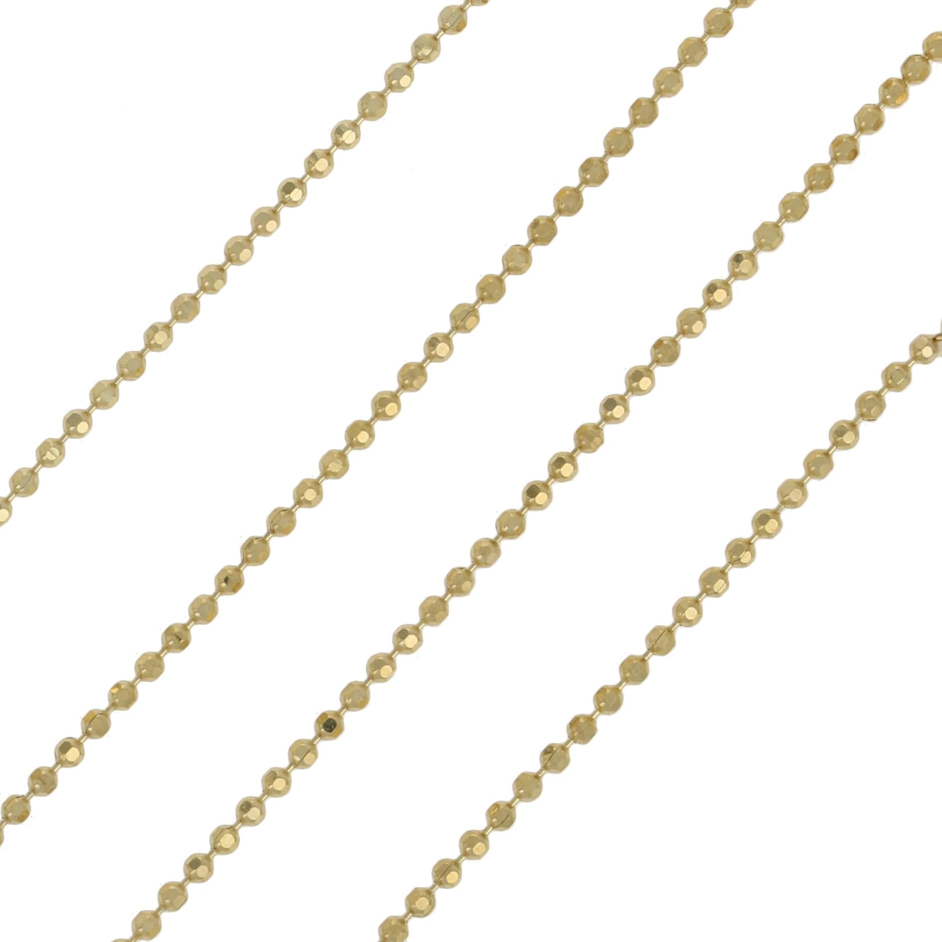 Collier en or jaune Dashing Diamonds -14k Round .50ctw Bead Chain Adjustable Pour femmes en vente
