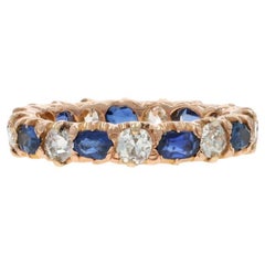 Anello in oro giallo Dia Sapp Edwardian Band 14k Old Mine 2.77ctw Antique Wed Ring 4 1/4