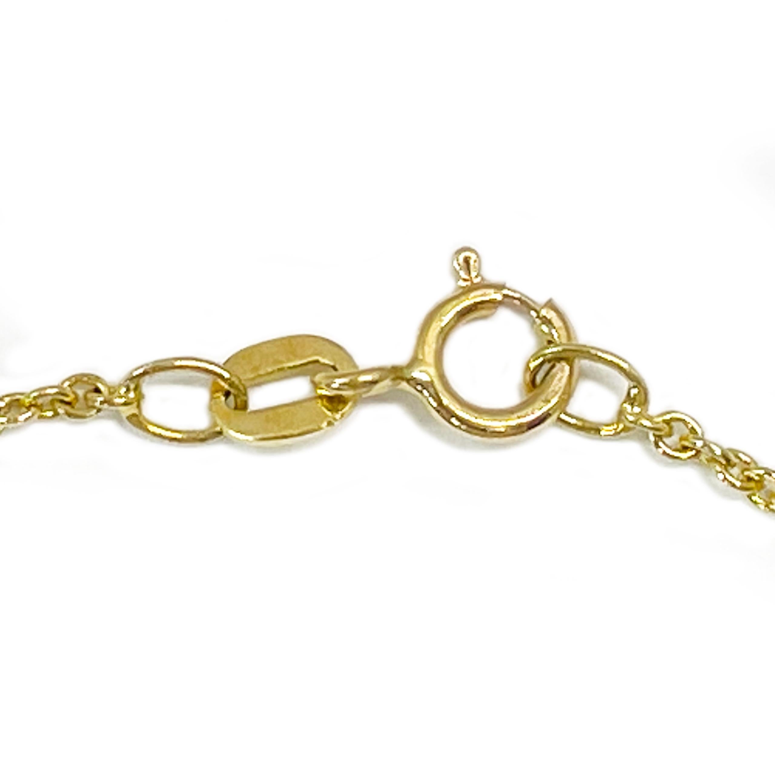 Contemporary Yellow Gold Diamond Accent Organic Shape Necklace For Sale