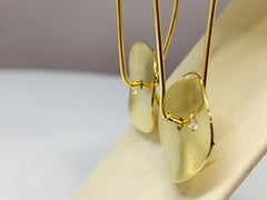 Yellow Gold Diamond Accented Disco Drop Earrings