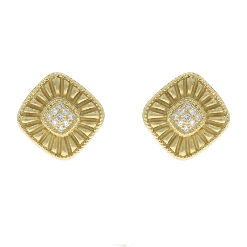 Boucles d'oreilles pendantes en or jaune avec diamants et perles d'Akoya 18k Round .27ctw Convertible Excellent état - En vente à Greensboro, NC