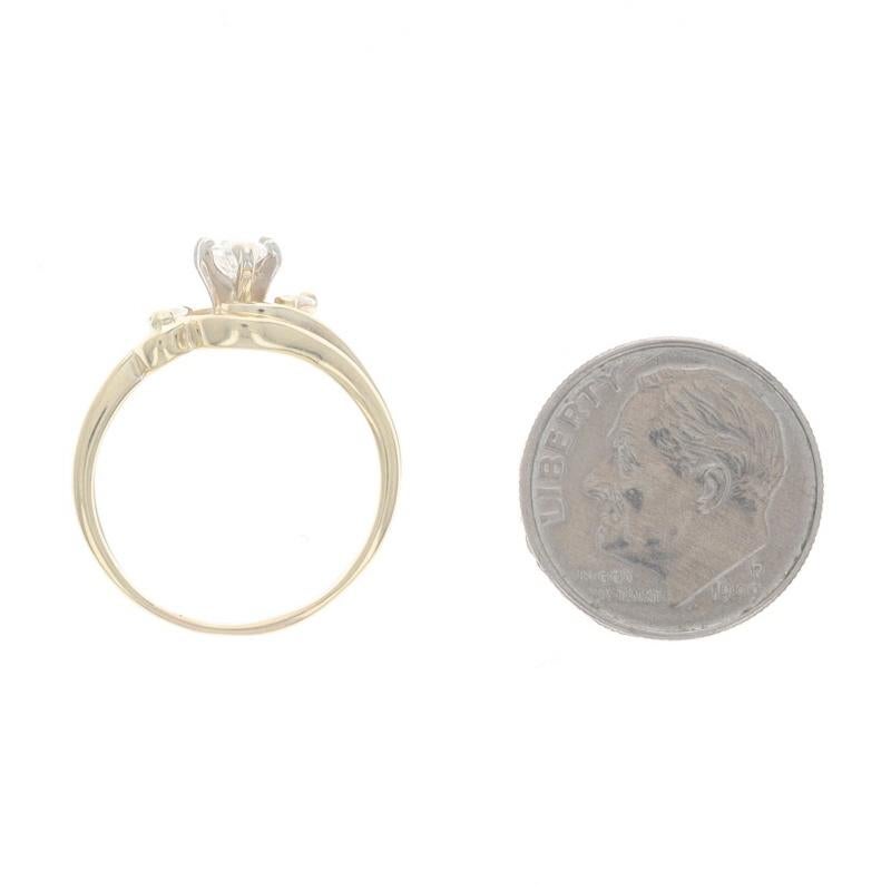 Yellow Gold Diamond All-In-One Engage Wed Ring 14k Marq.50ctw Three-Stone Bypass For Sale 1