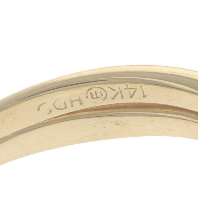 Yellow Gold Diamond All-In-One Engage Wed Ring 14k Marq.50ctw Three-Stone Bypass For Sale 2