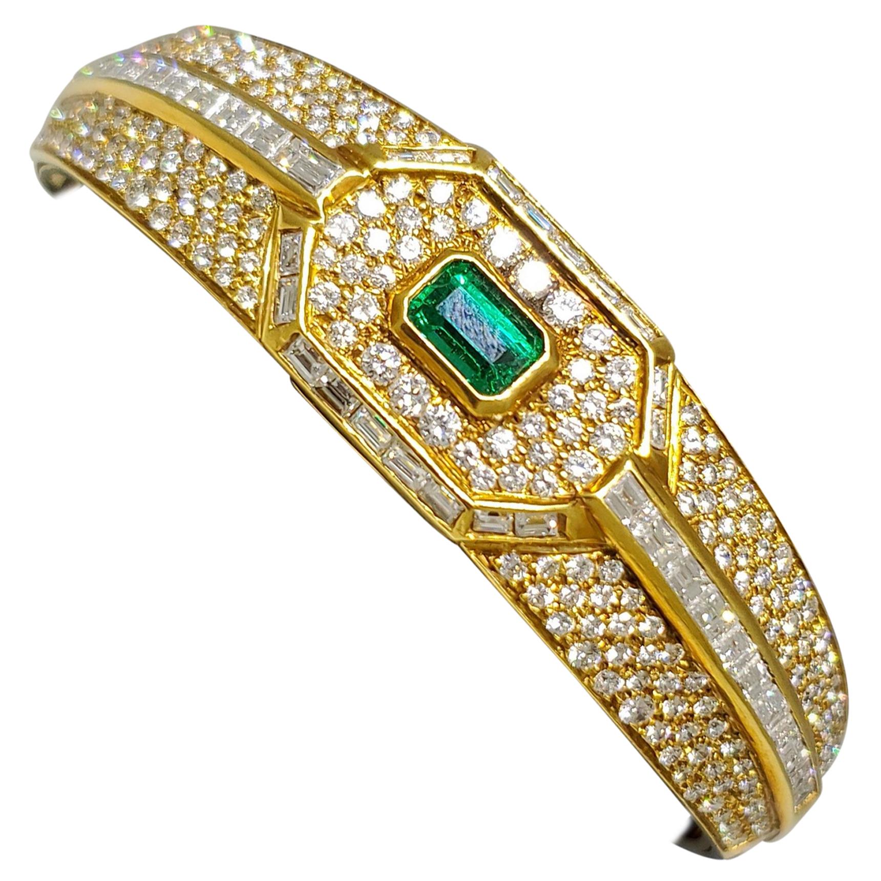 gold emerald bangles