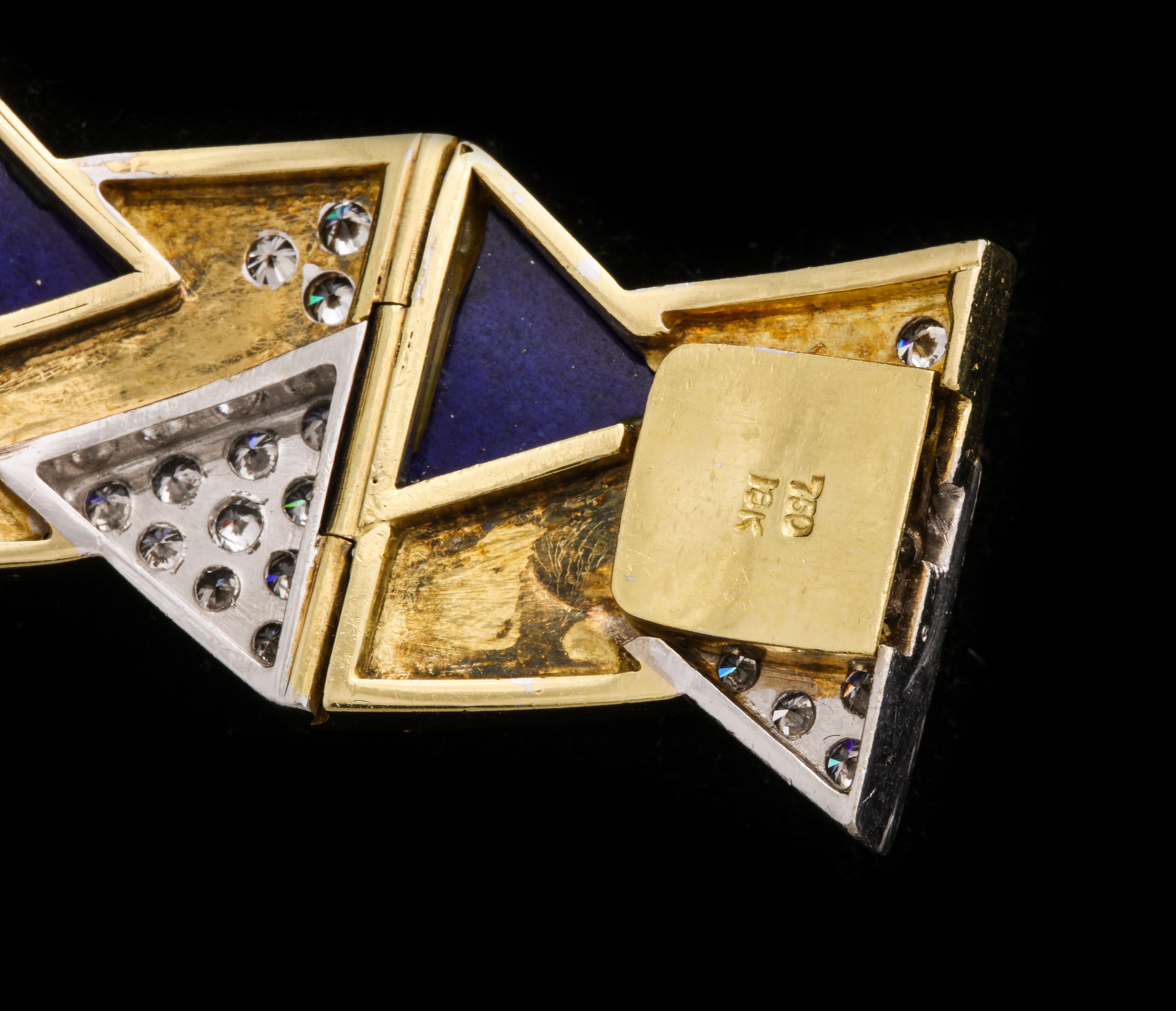 De las mujeres Pulsera de lapislázuli y diamantes en venta