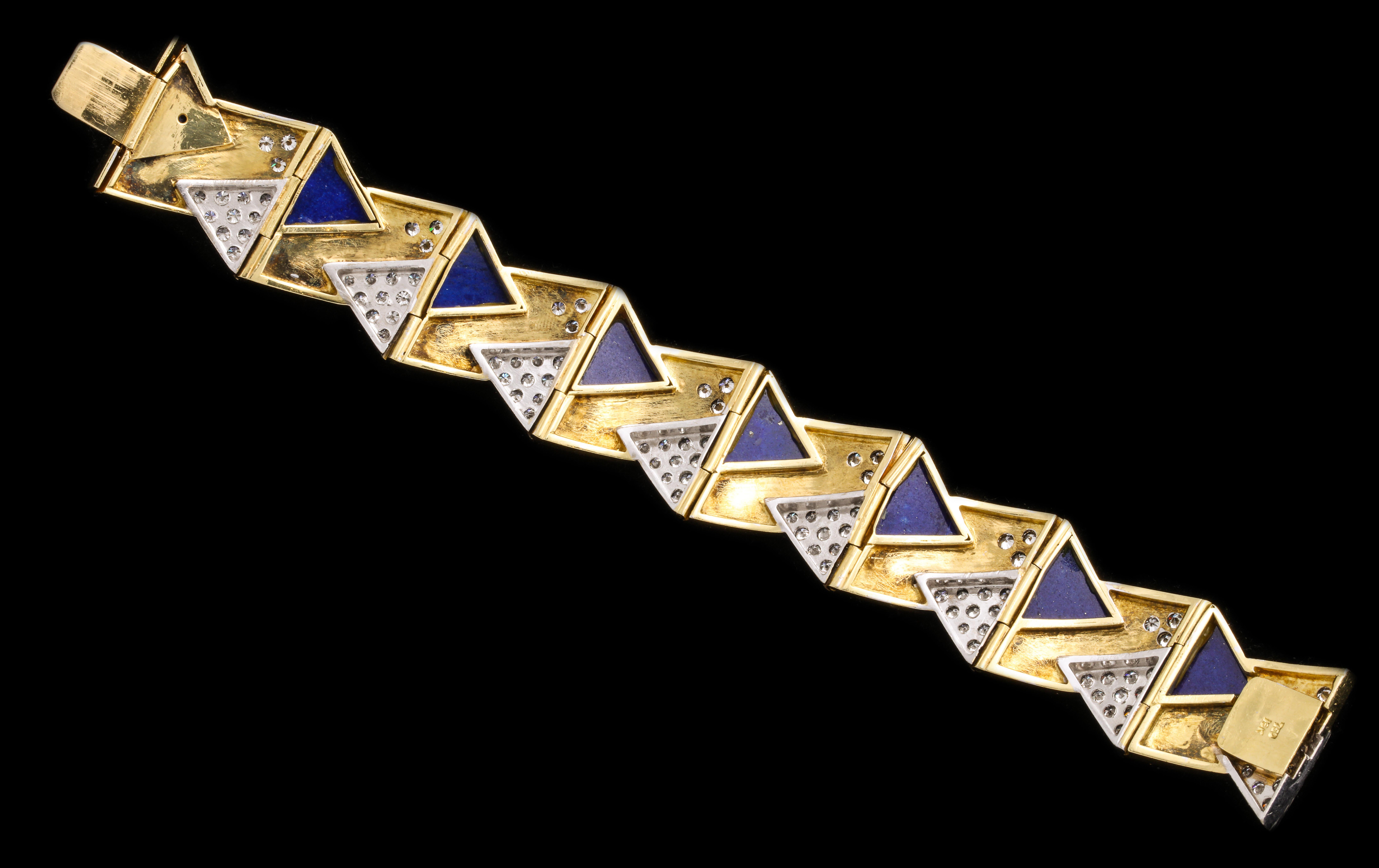 Lapis Lazuli and Diamond Bracelet For Sale 1
