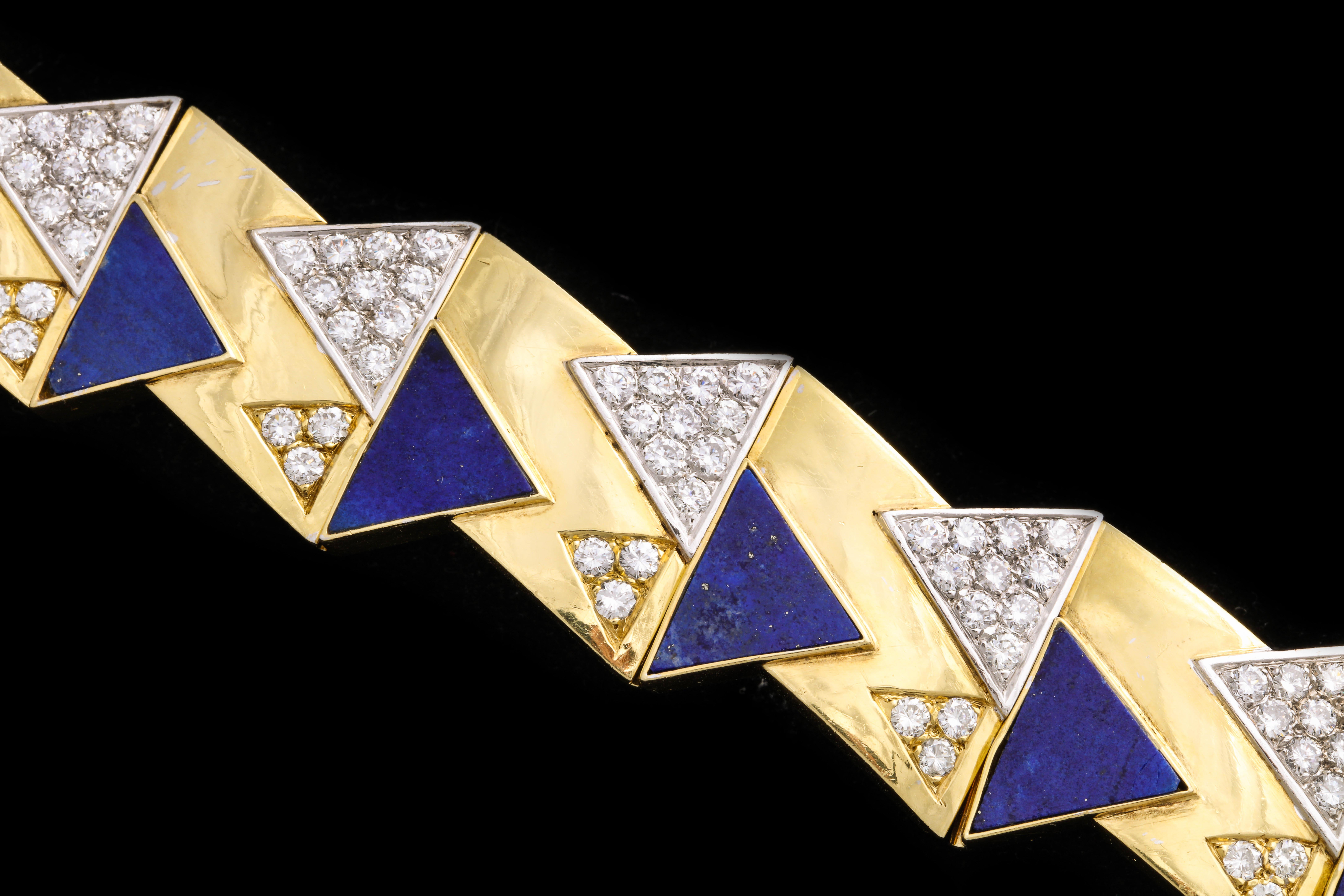 Lapislazuli und Diamant-Armband im Angebot 2