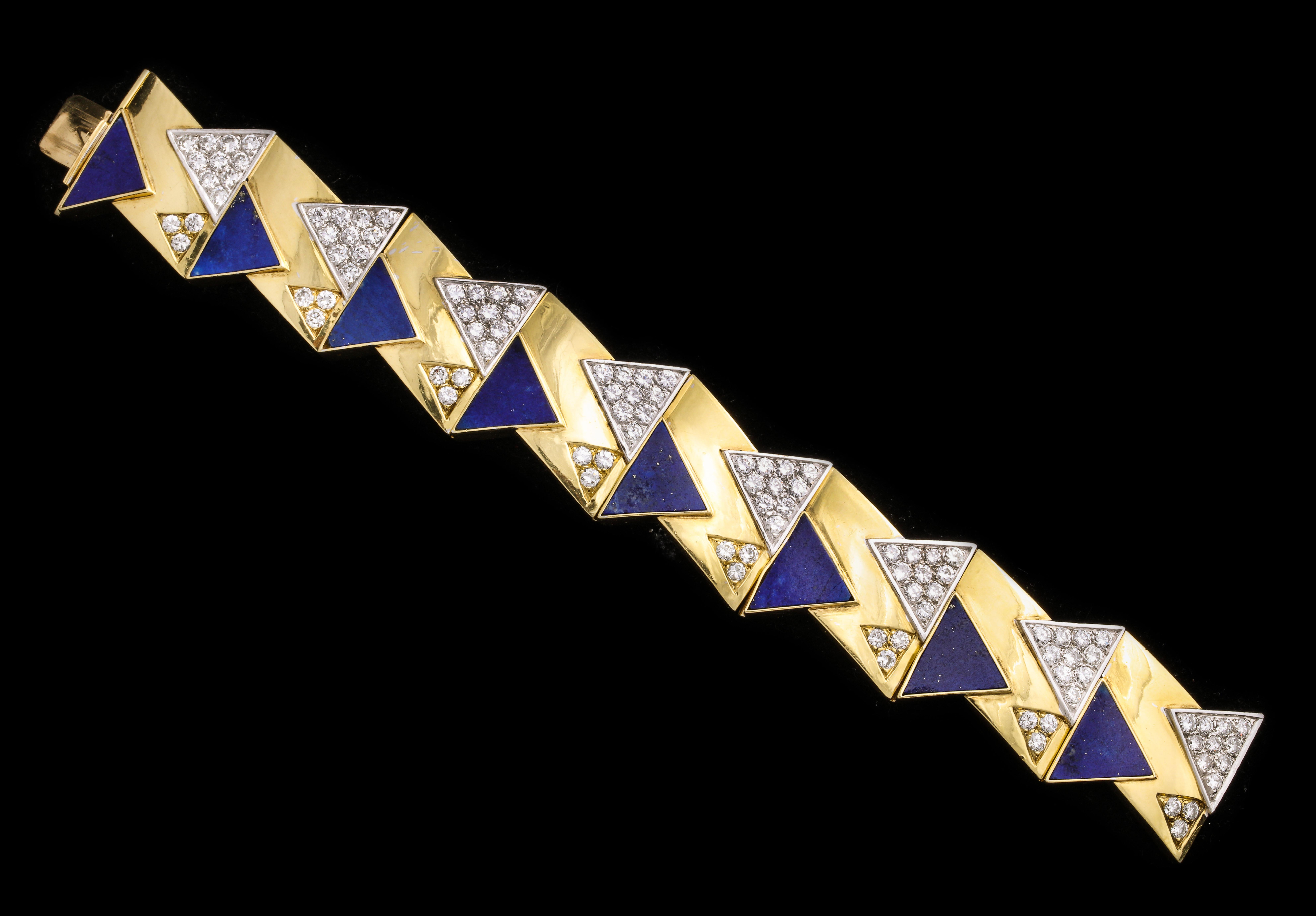 Lapislazuli und Diamant-Armband im Angebot 3