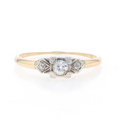 Yellow Gold Diamond Art Deco Engagement Ring 14k European .25ctw VintageMilgrain