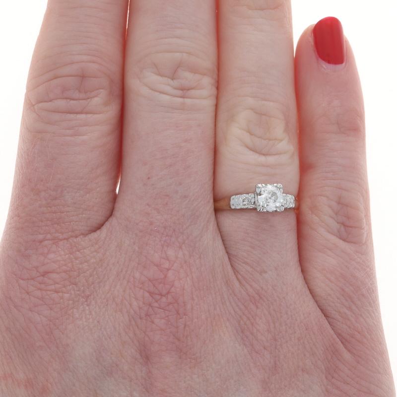 Old European Cut Yellow Gold Diamond Art Deco Engagement Ring 6 1/2